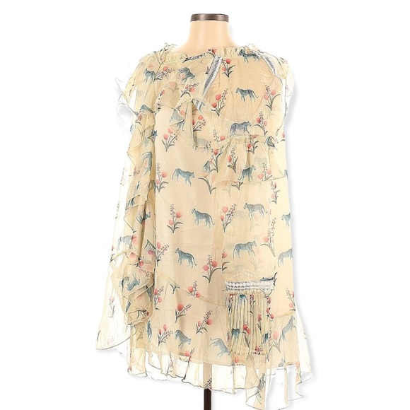 Zimmermann Dresses & Skirts - Zimmerman animal print jaguar silk dress 8